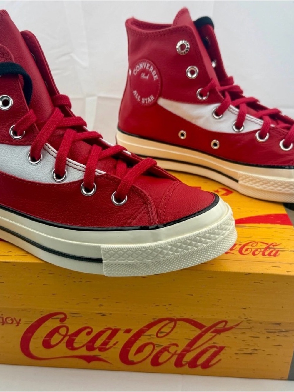 Converse Kids Red and White High-Top Sneakers